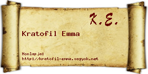 Kratofil Emma névjegykártya