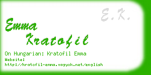 emma kratofil business card